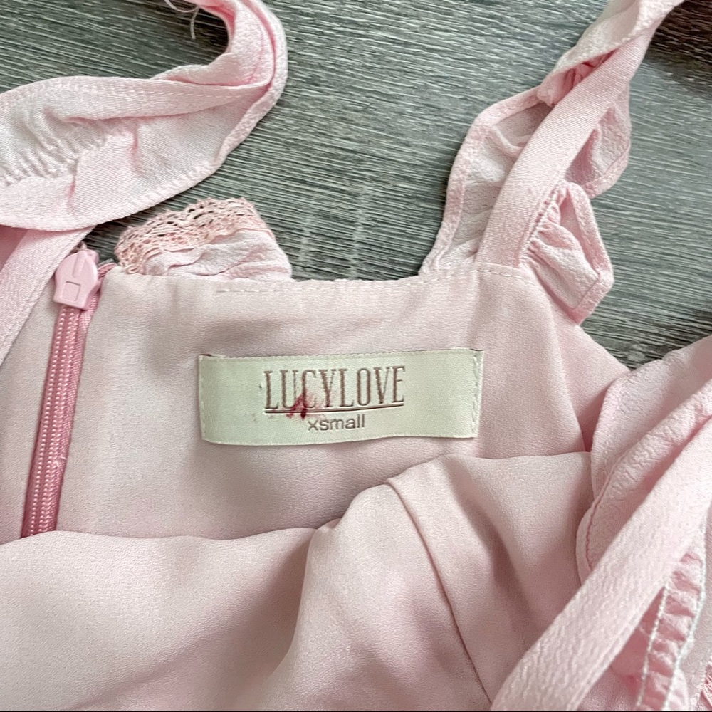 Lucy Love Mini Ruffle Dress Size XS Baby Pink - Picture 5 of 5